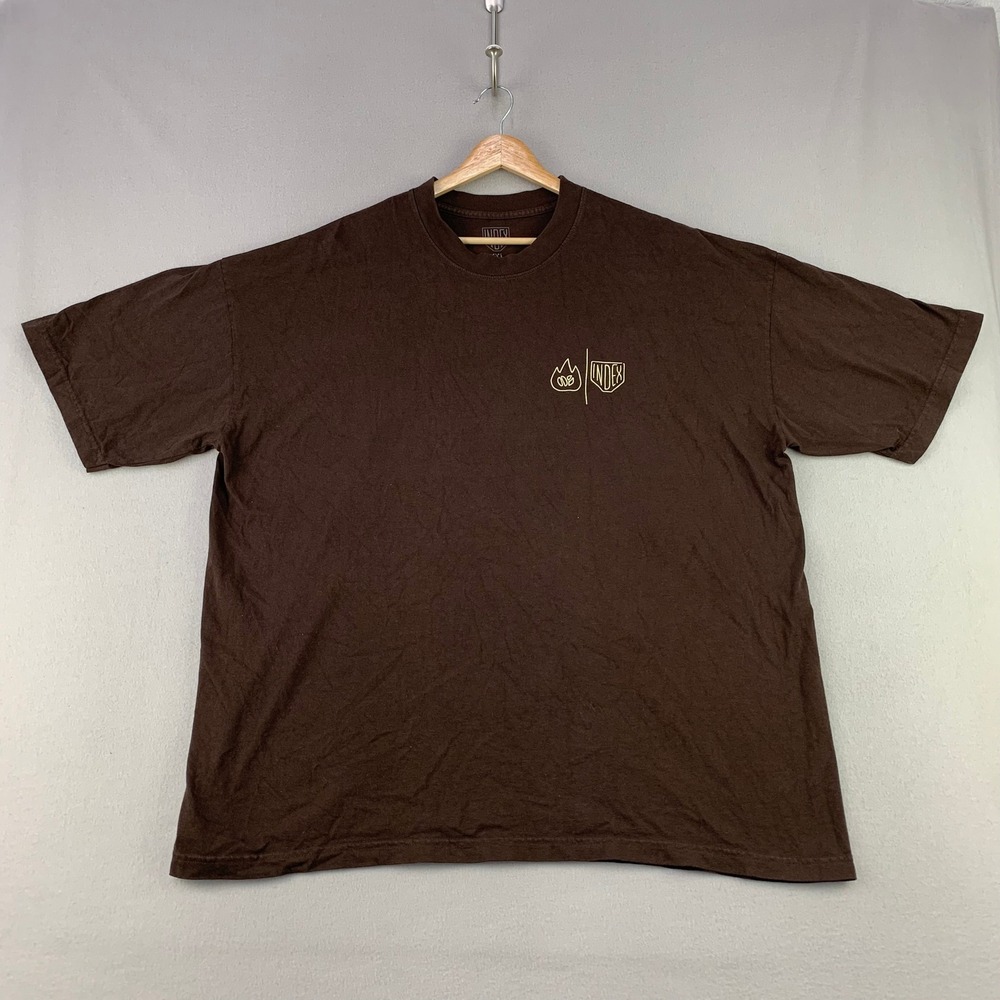 Index PDX Deadstock Storefront T-Shirt Mens XXL Brown Short Sleeve Graphic Tee